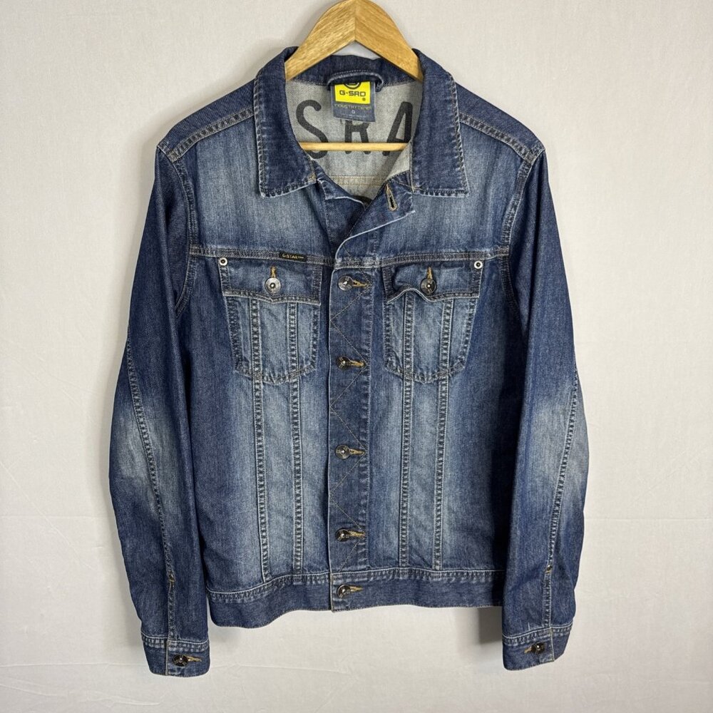 G-Star Raw Denim Jacket Men’s Tagged G Large Fits Medium Trucker Blue G-SRD 5620
